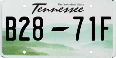 TN license plate B2871F