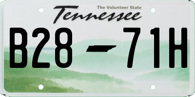 TN license plate B2871H
