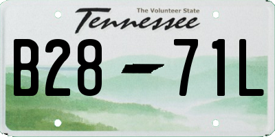 TN license plate B2871L