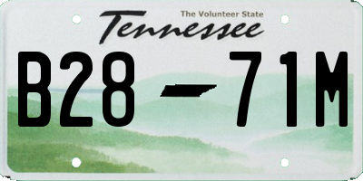TN license plate B2871M