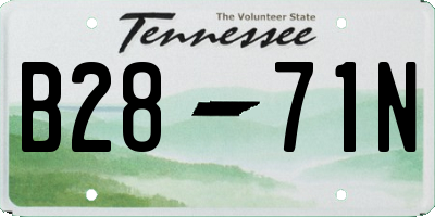 TN license plate B2871N
