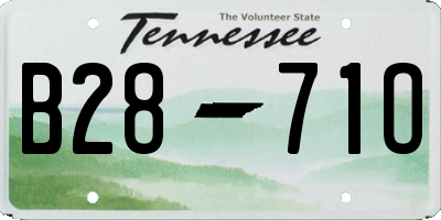 TN license plate B2871O