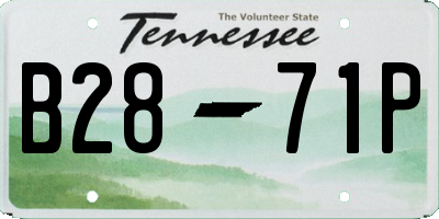 TN license plate B2871P