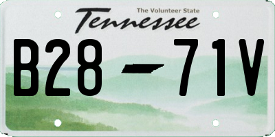 TN license plate B2871V
