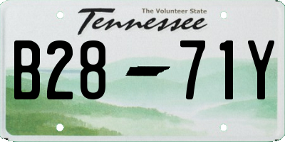 TN license plate B2871Y