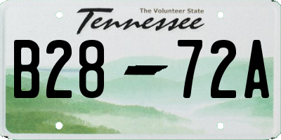 TN license plate B2872A