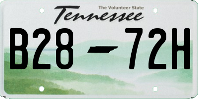 TN license plate B2872H