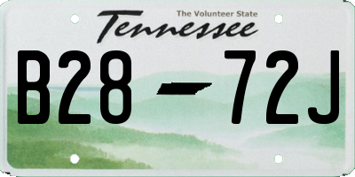TN license plate B2872J
