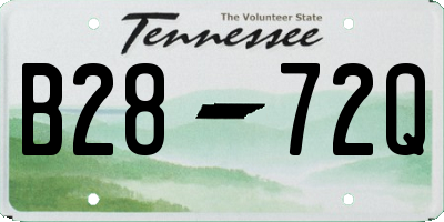 TN license plate B2872Q