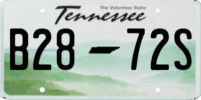TN license plate B2872S