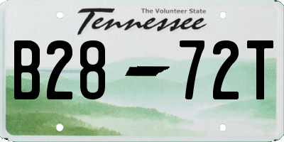 TN license plate B2872T