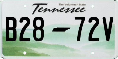 TN license plate B2872V
