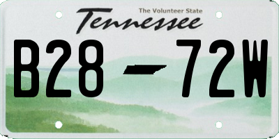TN license plate B2872W