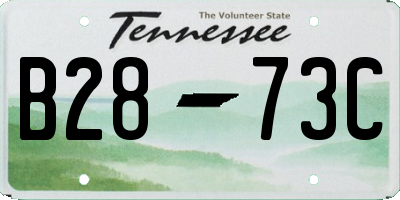 TN license plate B2873C