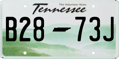 TN license plate B2873J