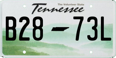 TN license plate B2873L