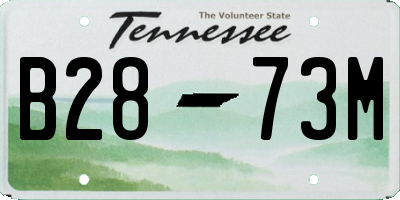 TN license plate B2873M