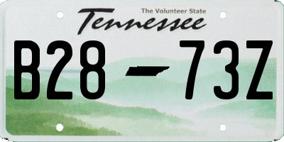 TN license plate B2873Z
