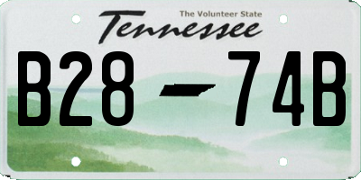 TN license plate B2874B