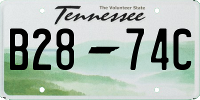 TN license plate B2874C