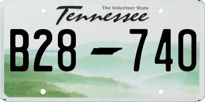 TN license plate B2874O