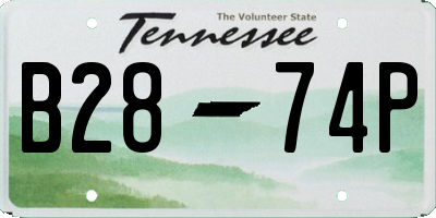TN license plate B2874P