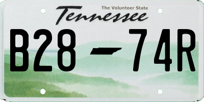 TN license plate B2874R