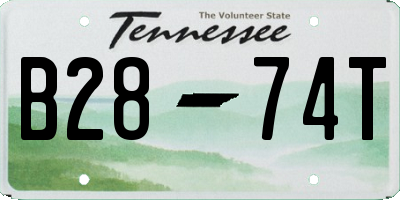 TN license plate B2874T