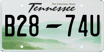 TN license plate B2874U