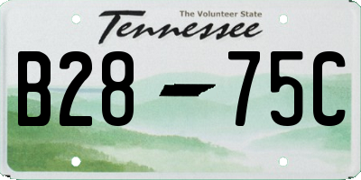 TN license plate B2875C