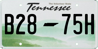 TN license plate B2875H