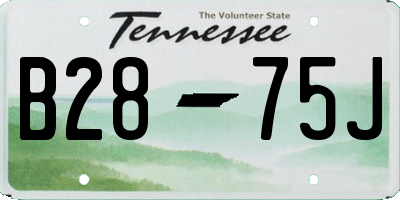 TN license plate B2875J