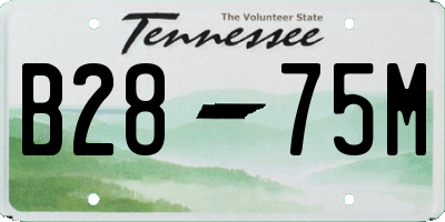 TN license plate B2875M