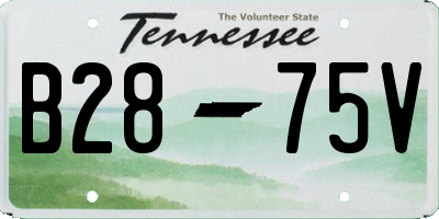 TN license plate B2875V
