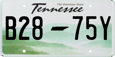 TN license plate B2875Y