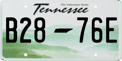 TN license plate B2876E