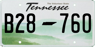 TN license plate B2876O