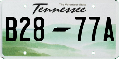 TN license plate B2877A