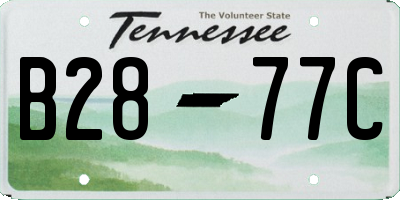 TN license plate B2877C