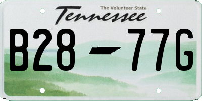 TN license plate B2877G
