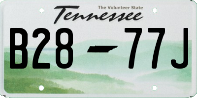 TN license plate B2877J