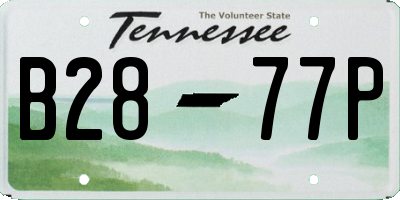 TN license plate B2877P