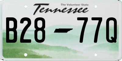 TN license plate B2877Q