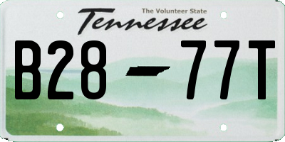 TN license plate B2877T