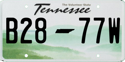 TN license plate B2877W