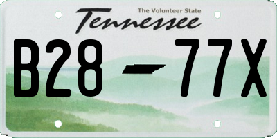 TN license plate B2877X