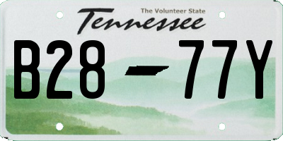 TN license plate B2877Y