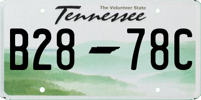 TN license plate B2878C