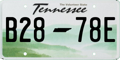 TN license plate B2878E