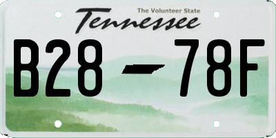 TN license plate B2878F